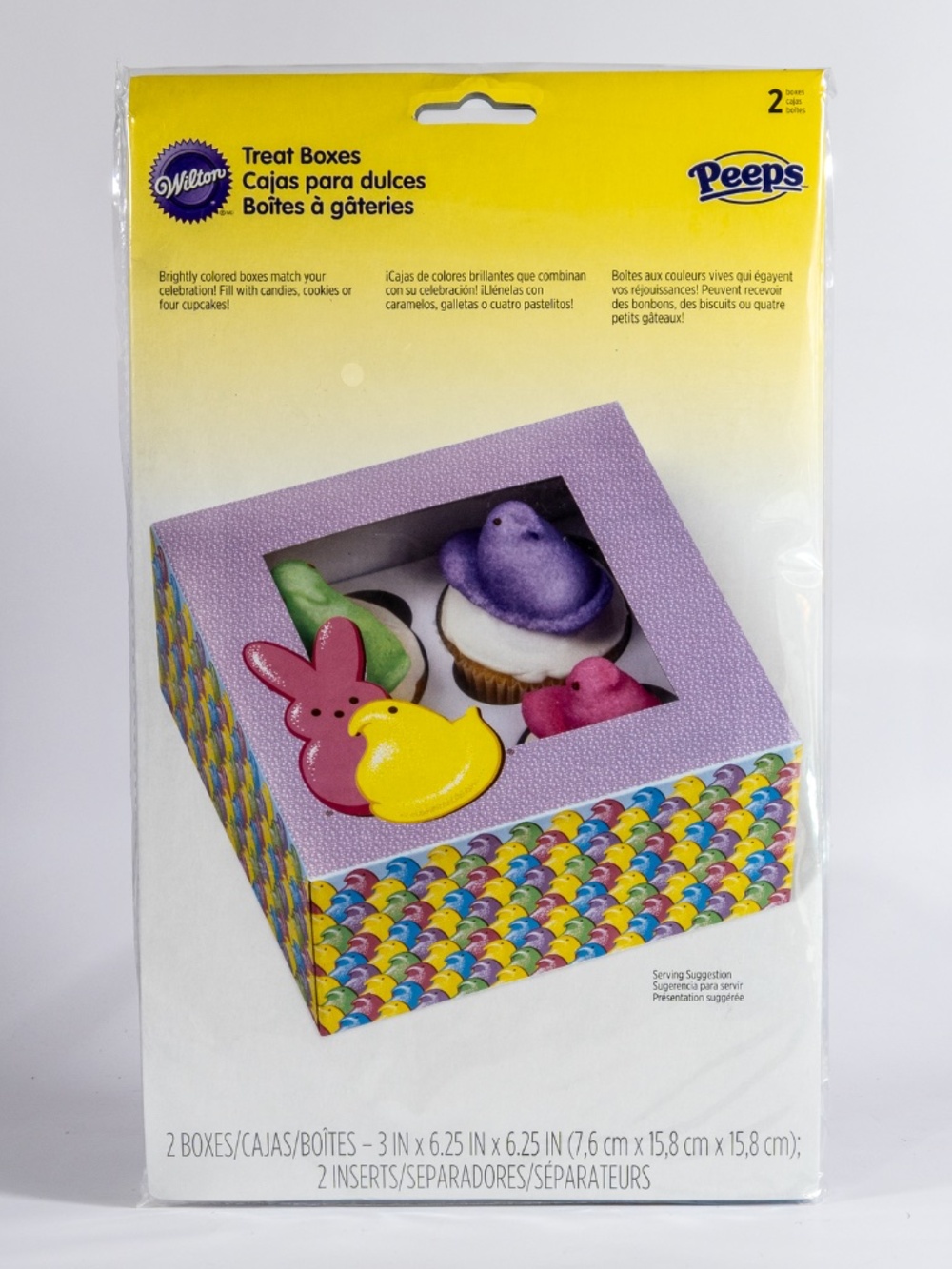 Wilton 4 Cavity Spring Easter Peeps Muffin Window Boxes Bakery Cupcake Set 2 NEW